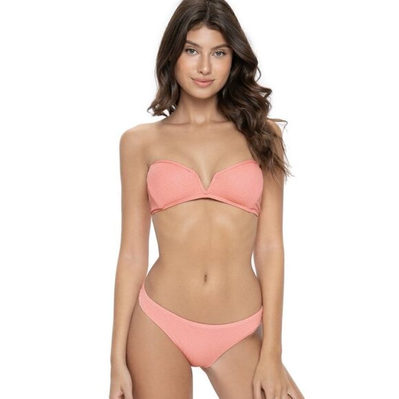 New Pilyq Coral Coast Basic Ruched Full Bottoms Size Small - Picture 1 of 15